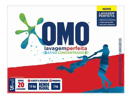 Lava-roupas Em Pó Omo Lavagem Perfeita Caixa 1,6kg