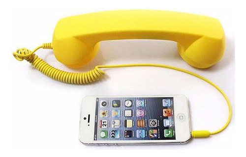 Monofone Pop Phone Microfone Vintage 2 Und Ligaçoes Celular Cor Amarelo