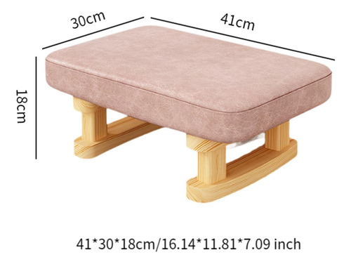 Taburete Rectangular Corto, Taburete Acolchado, Rosa