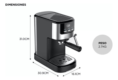 Imagen 4 de 5 de Cafetera Gadnic 2 Funciones Vaporizador De Leche 1.25l 950w