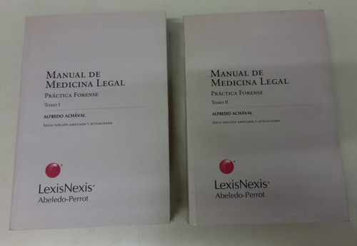 Manual De Medicina Legal Practica Forense * 2 Tomos Achaval