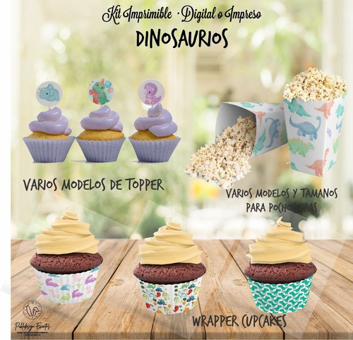 Kit Imprimible Dinosaurios Cumpleaños Deco + Candybar