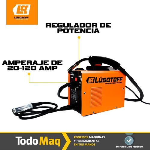 Imagen 6 de 9 de Soldadora Mig Lusqtoff Flux Mascara Alambre Escuadra Sml150