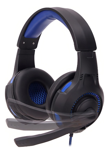 Auriculares Gamer IG-v8 profesionales con luz LED de color negro con azul