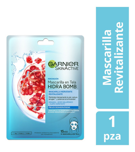 Mascarilla En Tela Garnier Skin Active Revitalizante X 28 Gr
