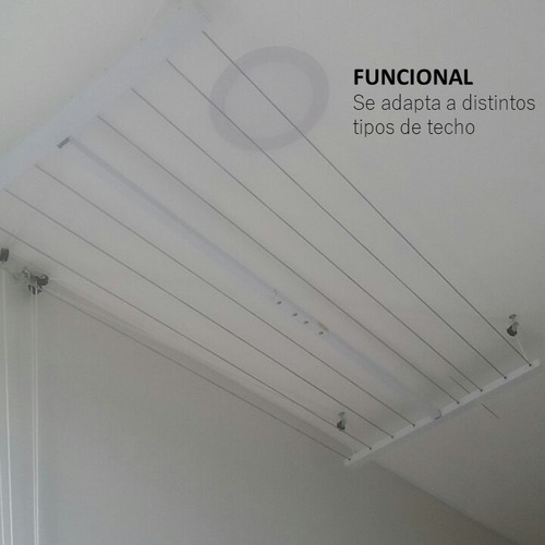 Imagen 6 de 10 de Tendedero De Techo Höllsen Con Manivela, No Se Oxida - Envío