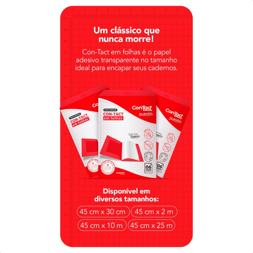 Papel Contact 80 Micras Adesivo 45cm X 10m Transparente Cor Papel Con-tact Cristal