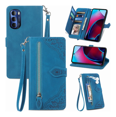 Funda Tipo Cartera De Piel Con Cremallera De Lujo For Tarje