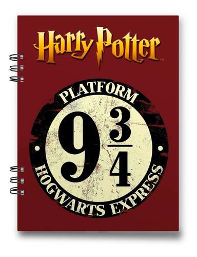 Cuaderno 9 3/4 Harry Potter 15x20 Cms Mediacarta 100 Hojas