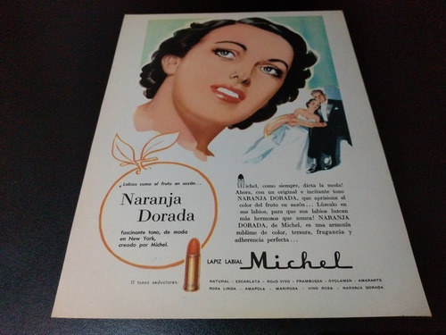 (pb151) Publicidad Clipping Lapiz Labial Michel * 1955