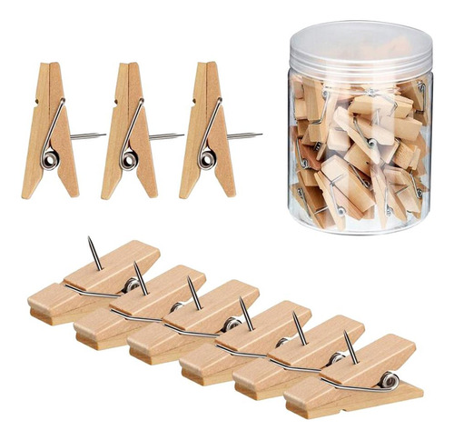 Clips De Madera Para Manualidades De Papel Para 50 Pcs