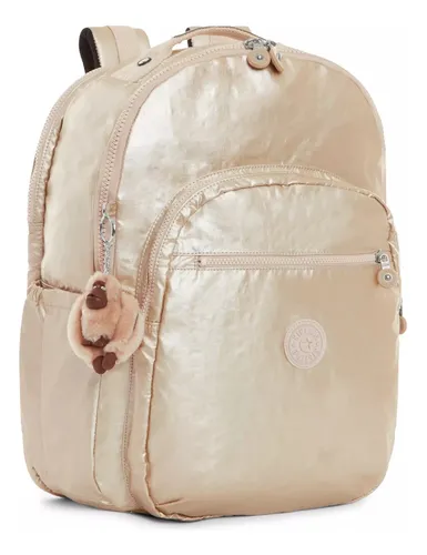 Mochila kipling dorada precio sale