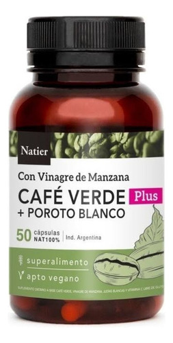 Café Verde Plus Con Vinagre De Manzana X50 Natier Suplemento