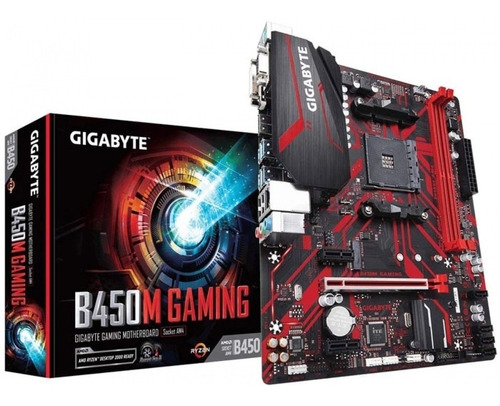 Placa Mãe Gigabyte B450m Gaming, Chipset B450, Amd Am4, Ddr4