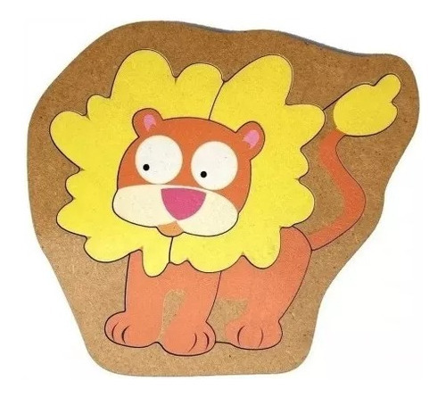Puzzle De Madera Encastre Animales Surtidos 4 - 7 Piezas
