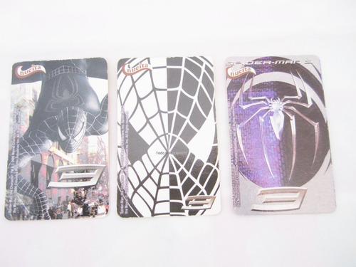 Lote Tres Tarjetas Nucicards De Spiderman 