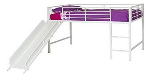 Dhp Junior Twin Metal Loft Bed With Slide, Diseño Multi