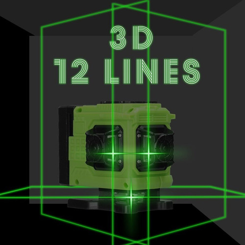 12 Linhas De Nível Laser De Luz Verde 3° Autonivelante