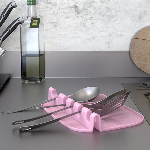 Soporte De Silicona Para Utensilios Con Almohadilla De Goteo