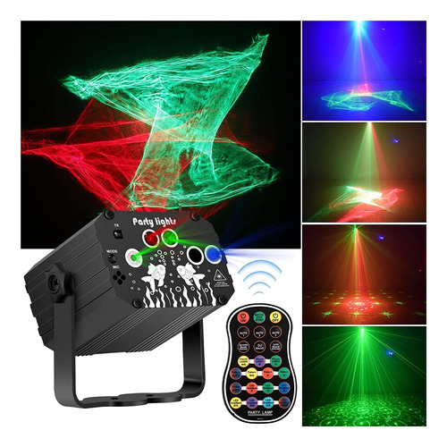 Dj Party Lights Escenario Proyector Láser Rgb Sonido