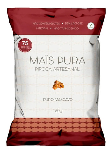 Pipoca Artesanal Mais Pura Sabor Puro Mascavo Grande