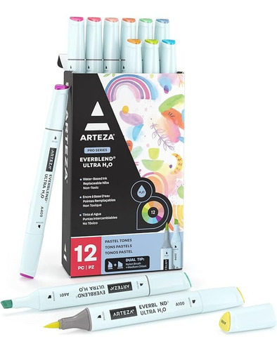 Marcadores Arteza Doble Punta Tonos Pastel 12pzs