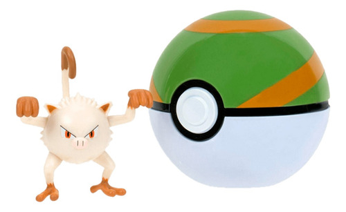 Pokemon Figura Battle Clip N Go Mankey + Nest Pokebola 