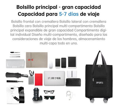 Maleta Deportiva Viaje Bolsa Mochila Gym Duffel Con Ruedas