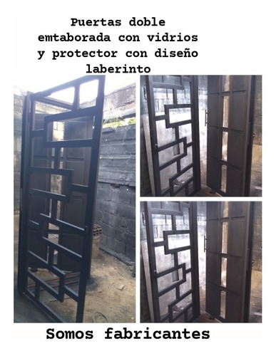 Puertas Principales Doble Emtaborada Con Vidrios Y Protector