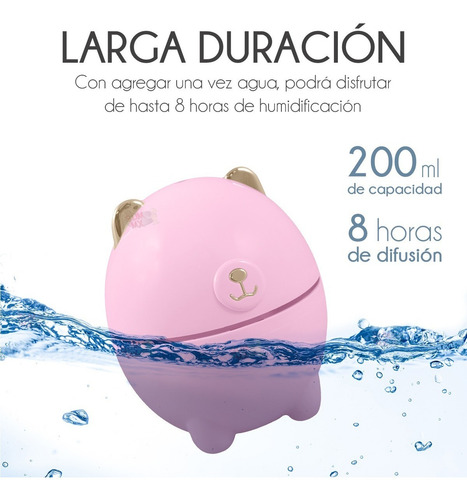 Humidificador Difusor Oso Polar Luz Led Aromaterapia 220ml