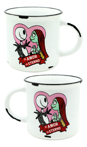 Jack Y Sally Amor Eterno Taza Cerámica Vintage Blanca