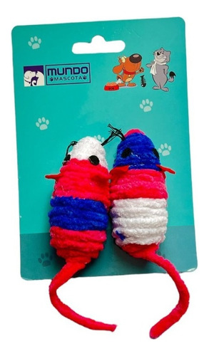 Pack X2 Juguete Para Gato Raton De Felpa Interactua Mascotas