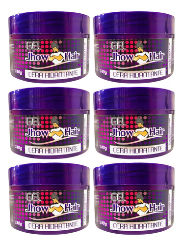 Gel Cera Jhow Hair Hidratante 240g - Kit Com 6un