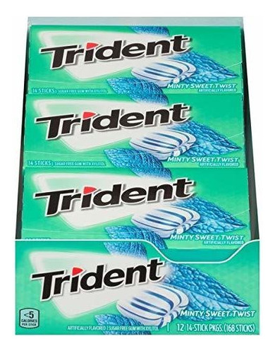 Trident Sin Azúcar Xilitol Goma De Menta Dulce Espiral 2 Box