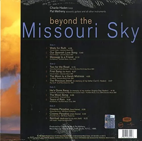 Charlie Haden Pat Metheny Beyond The Missouri Sky Vinil Lp