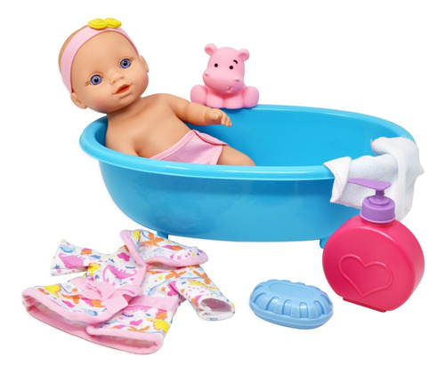 Baby Doll Bathtub Set Featuring 10 Inch All Vinyl Doll