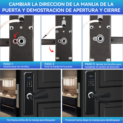 Cerradura Electrónica Digital Inteligente Wifi Tuya App Con Cámara Espesor De La Puerta Recomendado 40-65mm Derecha/lzquierda