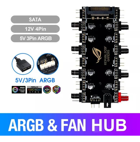 Cable Extensión Splitter Fan Hub Pwm / Argb Led 2 En 1
