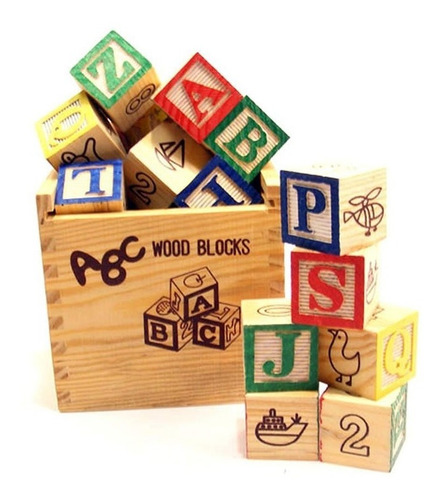 Cubos Didácticos Letras Números Madera 48pzs Montessori