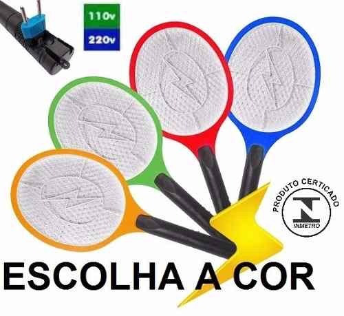 Raquete Elétrica Mosquito Recarregável Mosca Bi-volt 220v110