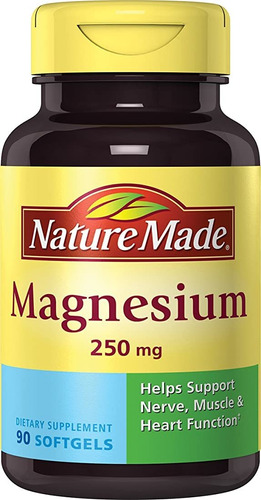 Nature Made Magnesium 250 Mg Cápsulas Blandas 90 Ct