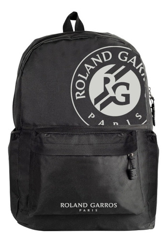 Mochila Porta Notebook Roland Garros Escolar Deportiva New Color Negro
