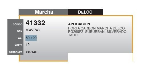 Porta Carbon Marcha Delco Astro S10 Blazer 4.3 99-03 69-120