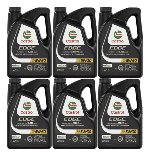 6 Pack Aceite Castrol Edge 5w30 Sintético 4.73 Litros