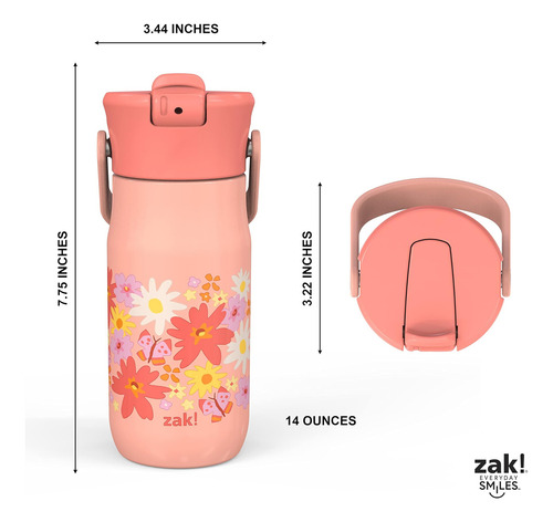 Zak Designs Harmony Kid Botella De Agua Para Viajes O En Cas