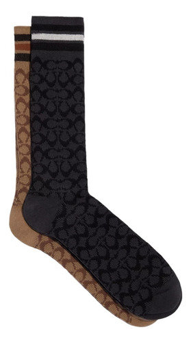 Calcetas Coach Monogram 2 Pack Comodo Para Hombre Original