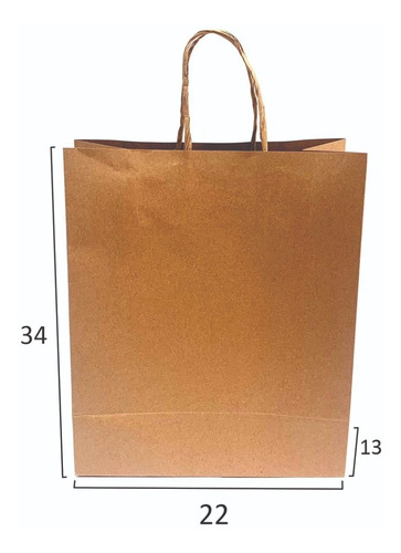 Sacola De Papel Kraft Grande Para Embalagens 110g - 50unid