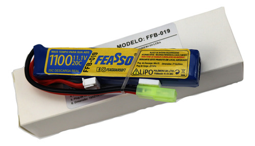 Bateria Lipo 11.1v 1100 Mah 20c Airsoft Serve Pdw Ffb019