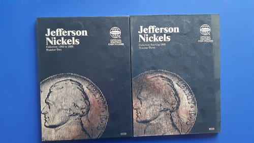 Set 2 Albums Monedas 5 Cent Jefferson + Monedas Leer