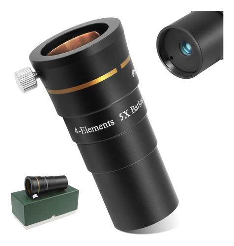Telescopio Barlow Lens 5x Lente Multicapa Para Astronomía Color